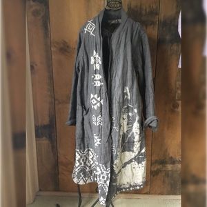 NWT Magnolia Pearl Native Art Linen Quilted Oro Coat in Ozzy One Size